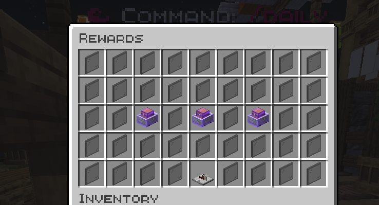 Rewards menu GUI